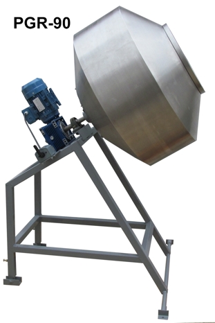 Máquina grageadora PGR90 con paila poligonal de acero inoxidable